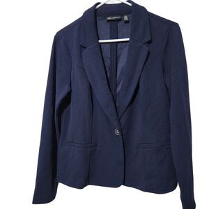Nina Leonard Blazer Size Small Navy Blue Color One Button Lightweight.   New